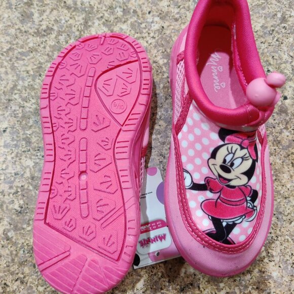 Disney Junior Girls Minnie Mouse Water Shoes Pink Large 9/10 NWT - Picture 2 of 5